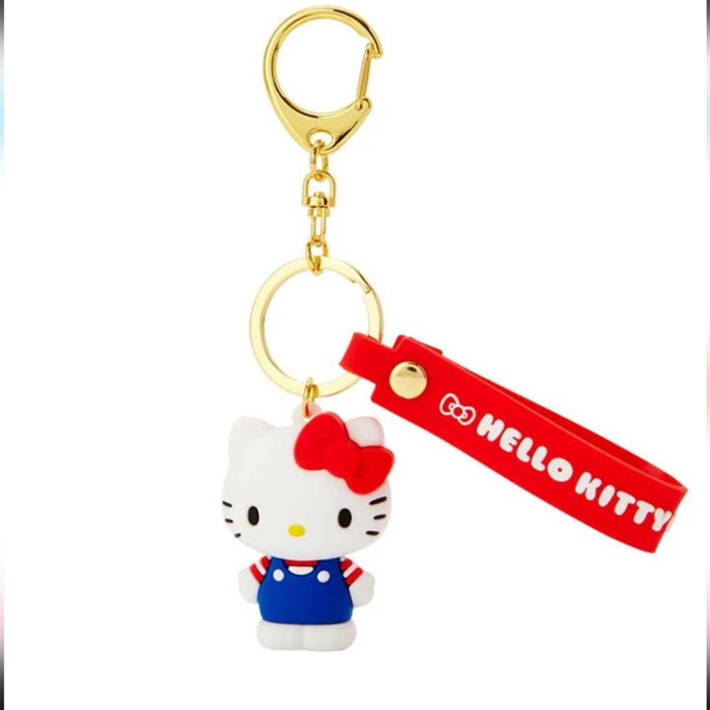 Hello Kitty Sanrio 3D Signature Large Keychain Keyring 2022 Fob + Loop Novelty